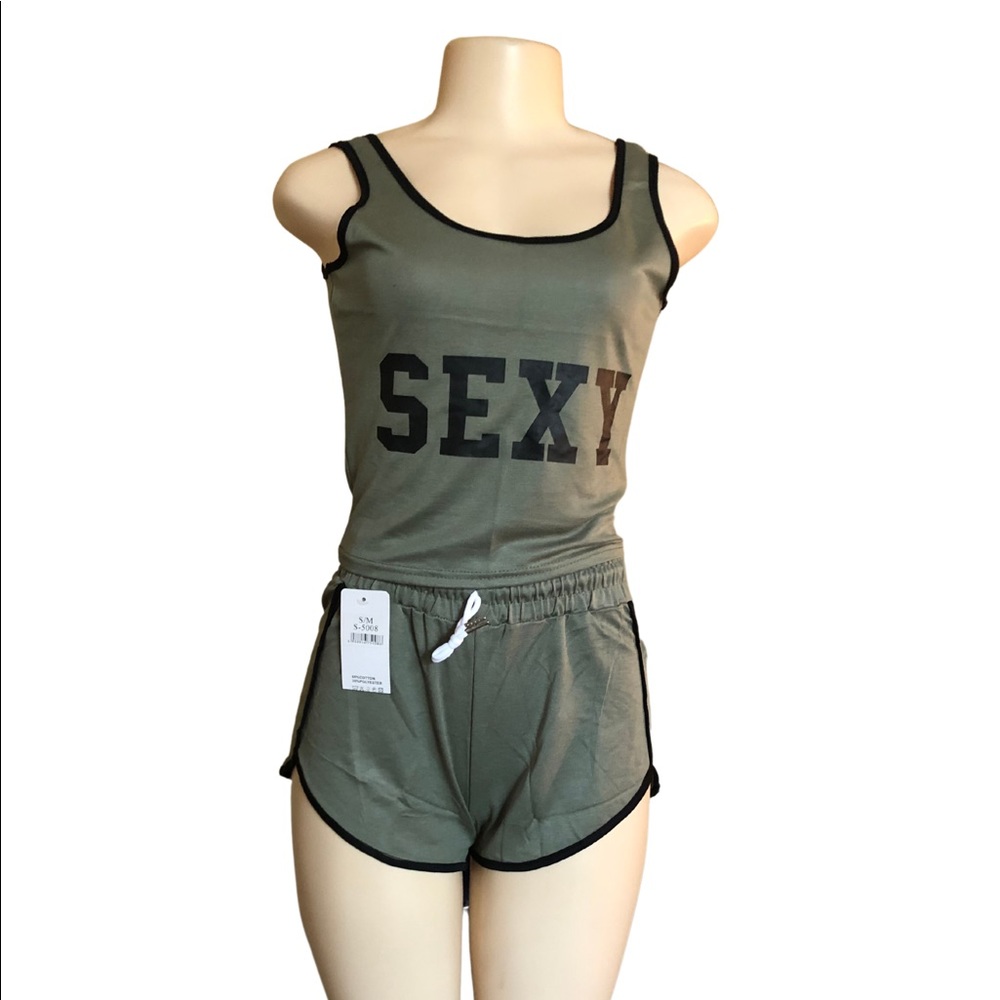 Camo Green 2 Piece Short Set